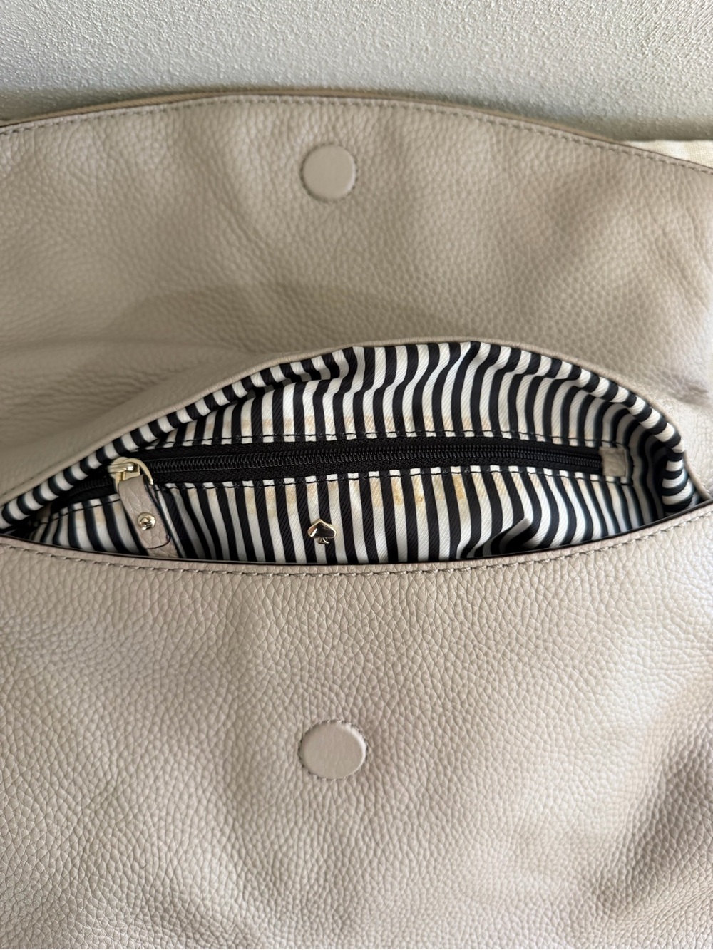 kate spade NY Cobble Hill Minka Taupe Pebbled Leather Shoulder Bag - Picture 12 of 13